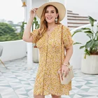 Women's Manufacturer Supplier Plus Size Women's Printed Slim Dress Spring And Summer Chiffon Temperament Skirt