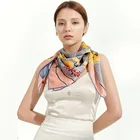 Silk Newest Design 100%Silk Satin 14Mm Luxury Silk Scarfs Women Private Label Real Silk Hair Scarf