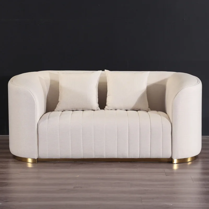 Modern Luxury Four-Seat living room sofa set Snow Resistant Neil Cotton Hemp Fabric Italian Villa Style furniture sofa