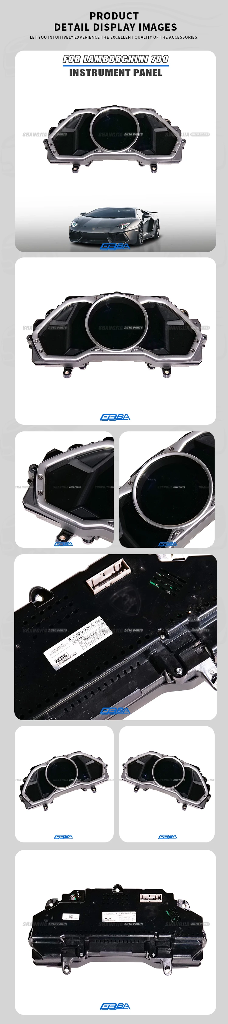 product automobile abs car instrument panel for lamborghini lp700 4 oe 470920900l instrument cluster speedometer gauges dashboard panel414-3