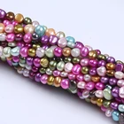 Color Pearl Multicolorpearl 5-6mm A Grade Plated Multi Color Baroque Pearl Strands