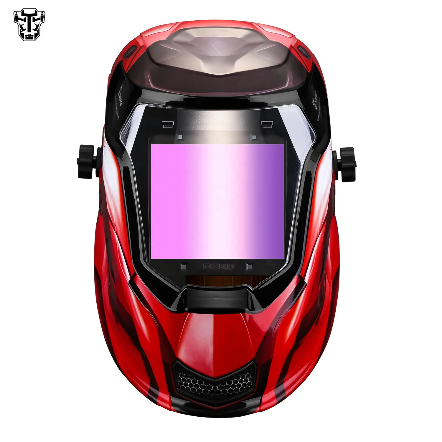 Welding Helmet Auto Darkening Solar Powered Professional Welding Mask Red 
