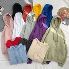 Sweatshirt Hoodies Custom Solid Color Organic Cotton Hoodie Women Pullover Sweatshirt