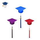 Uniform Uniform Purple Shiny Graduation Hat For School Uniform With Tassels