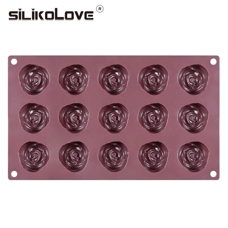 15 cavity three-dimensional rose handmade soap mold DIY silicone cake chocolate mould
