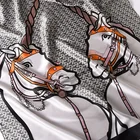 Fashion Print New Design Fashion Lady Satin Long Scarf Shawl Horse Print Tulle Tight Scarf