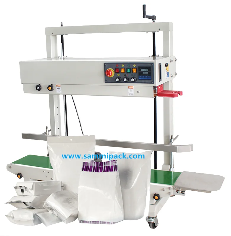 FRD-1200V Macchina elettrica semiautomatica di sigillamento termico per sigillamento continuo verticale di sacchetti di plastica per bevande sacchetti legno 4