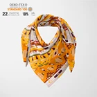 Scarf 100% Real Silk Personalized Printing Silk Satin Scarf Head Hair Women Square Scarf