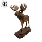 Wood Handmade Wooden Decorations Old Style Moose Deco Handicraft Carving