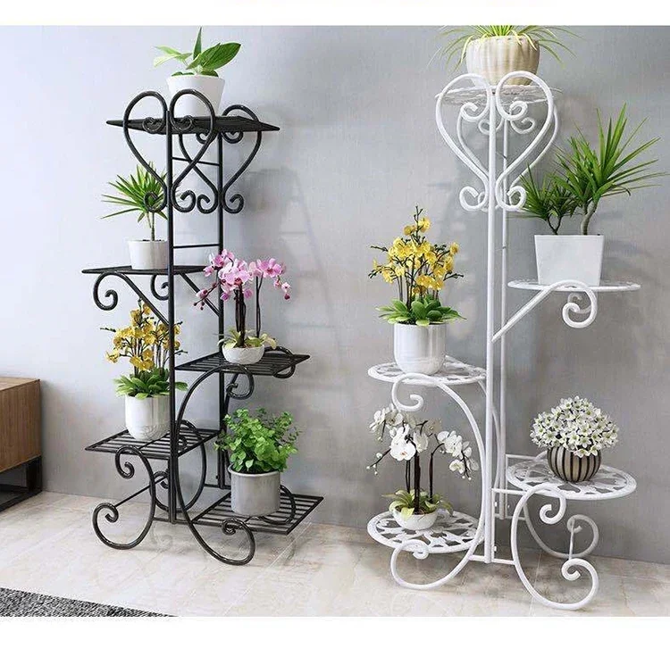 Simple creative shape wrought iron green radish living room indoor balcony plant floor flower stand