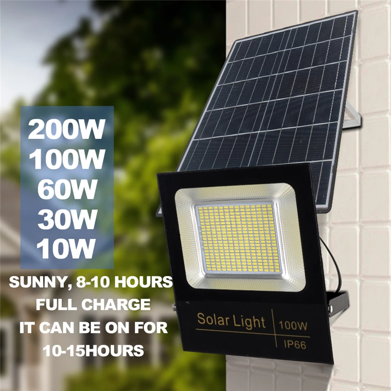 100W 200W Floodlight Waterproof Outdoor 100 200 Watt LED Solar Flood Light