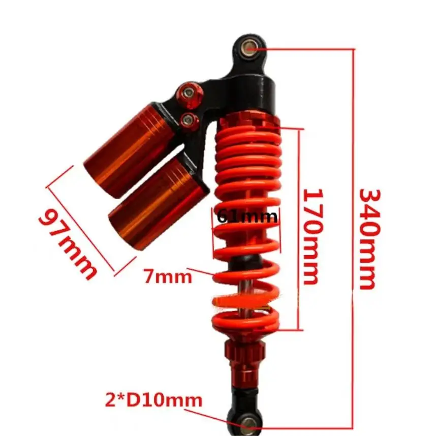 Cqjb Yoss Modified Motorcycle Nitrogen Dual Cylinder 340mm After Shock