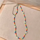 Bead Bohemian Handmade Holiday Style Glass Flower Beach Seed Bead Resin Daisy Necklace For Women