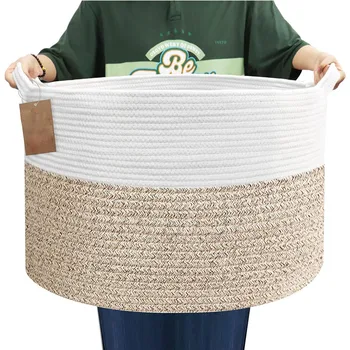 Factory price cotton rope laundry basket cotton rope storage basket