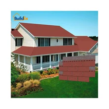 China Red 3-Tab Asphalt Architectural Shingles Square Shape for Villas & Resorts