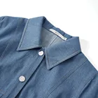 Young Advantageous Price Fashionable Denim Casual Shirt Dress For Young Women Short Sleeve Summer Ladies