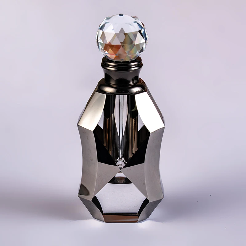 product new design hot sale black mirror 12ml glass empty bottle elegant atmosphere customizable crystal perfume bottle-6