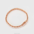 Rhinestone Bangles Simple 18k Gold Filled Box Chain Bracelet Crystal Rhinestone Bangles Zirconia Bracelet