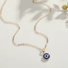 Pendant Turkish Gold Plated Stabilized Alloy Pendant Necklace Blue And White Turkish Evil Eye Necklaces