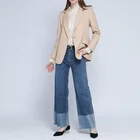 Women Wear Women Blazer Ready To Wear De Mujer Con Short Ladies Korean 2021 Blazers Navy Uniform Top Autumn New