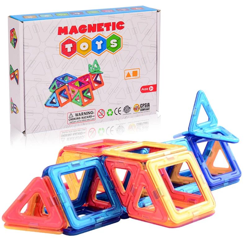Montessori Material Kids Magnet Toys Building Blocks, Magnetic Blocks Tiles, Magnetic Building Blocks Tiles