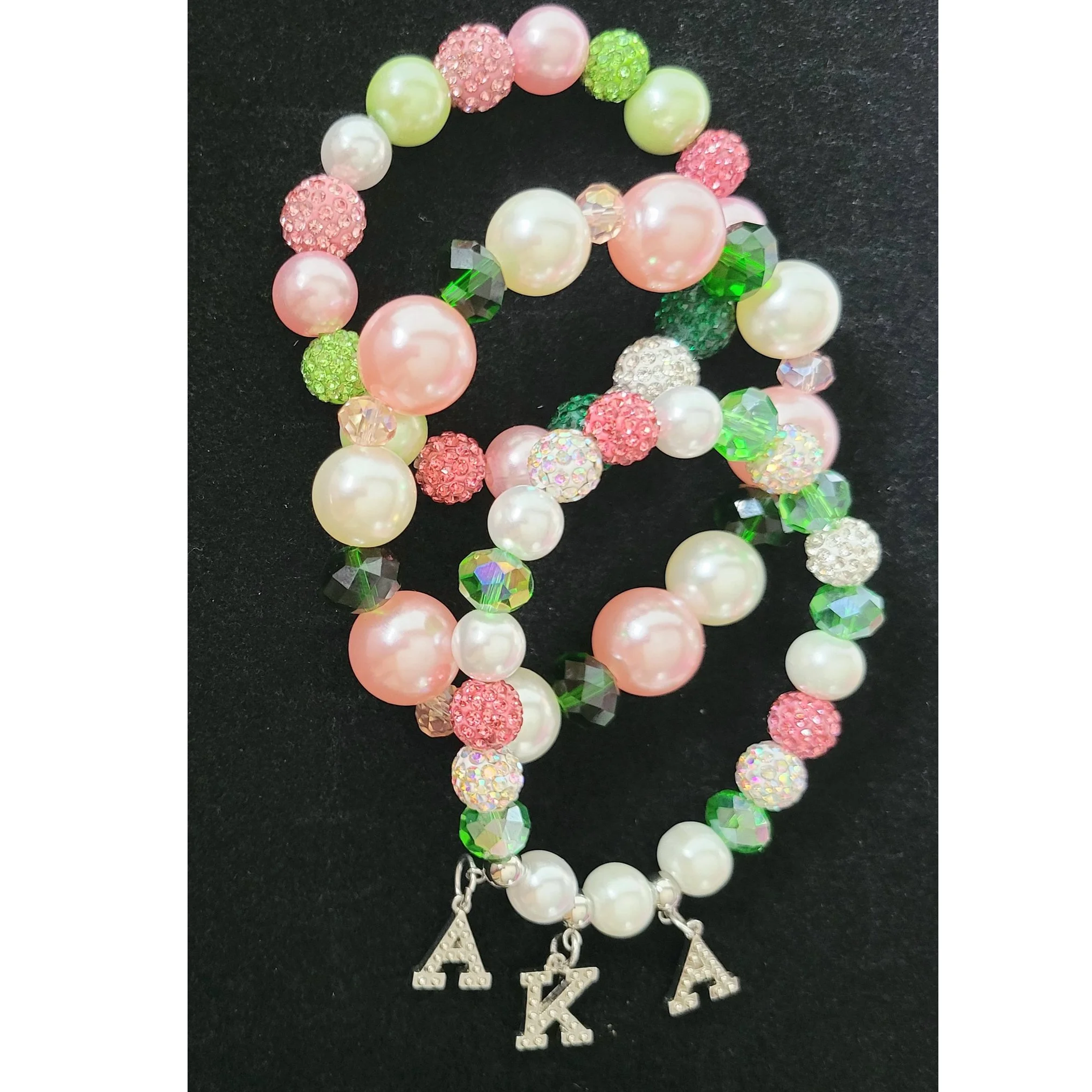 pink and green beads for bracelets