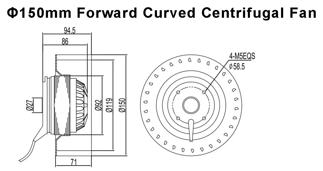 Centrifugal Fan, 150mm, 230V, Corded Electric - detail 12