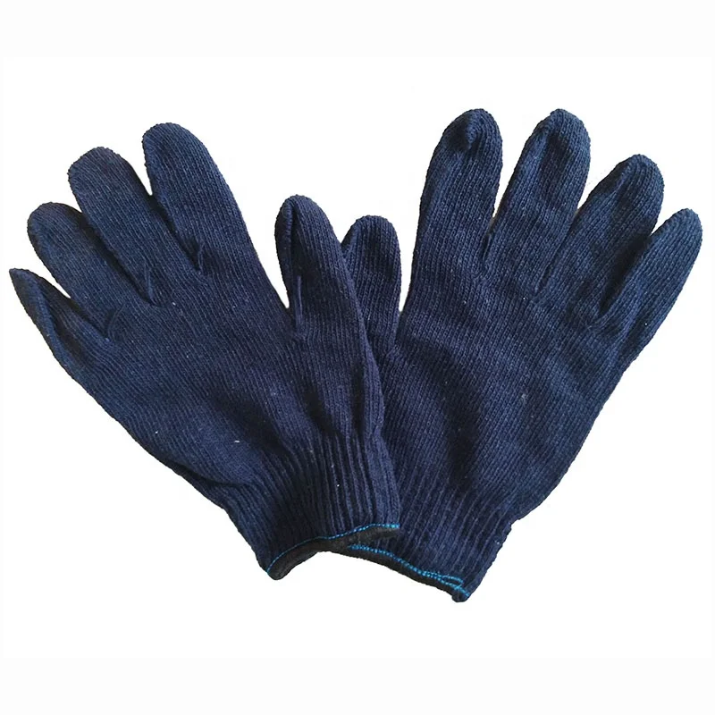 blue cotton hand gloves