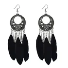 Earrings Jewelry New Retro Earrings Carved Feather Earrings Jewelry Fashion Ethnic Exaggerated Earrings Wholesale