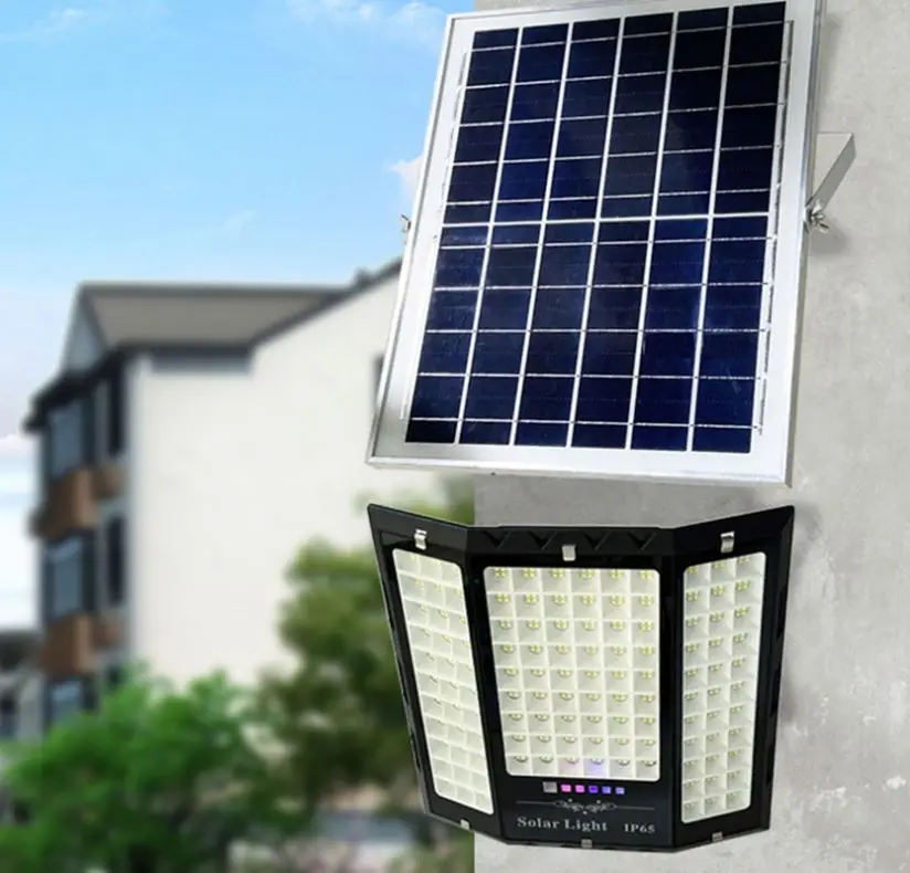 New three-sided luminous solar floodlight high-power lighting outdoor waterproof garden lights rural household street lights