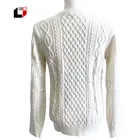 2021 New Arrival Woman Tops Fashionable Crew Neck Long Sleeve Cable Pullover Jacquard Knit Sweater
