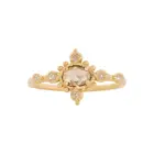 Gem Silver 925 Ring 925 Sterling Silver Gold Plated Jewelry Magic Mirror Gem Ring