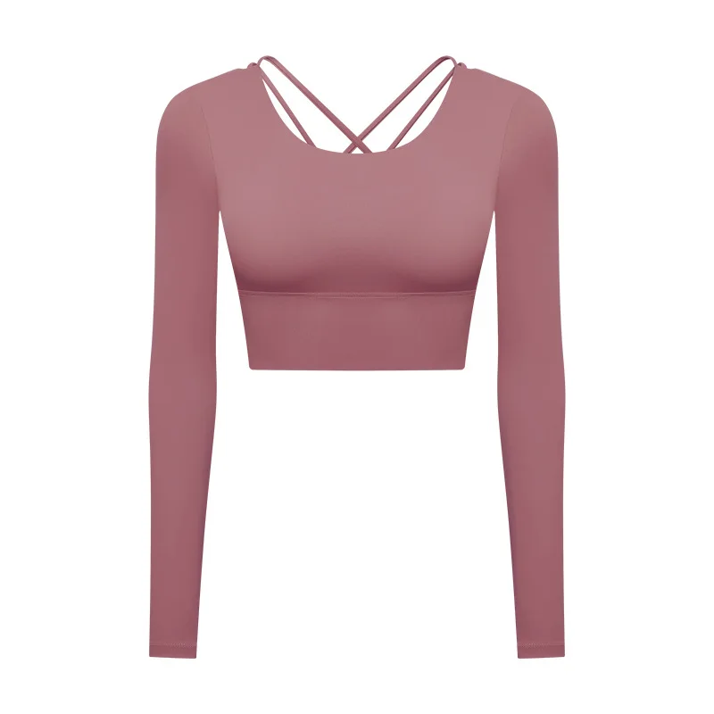High quality Sports wear  Sexy Long Sleeve Crop Top Workout Tops For Women