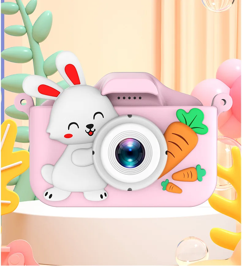 儿童相机1080p高清儿童数码摄像机内置游戏可爱卡通迷你相机礼品玩具