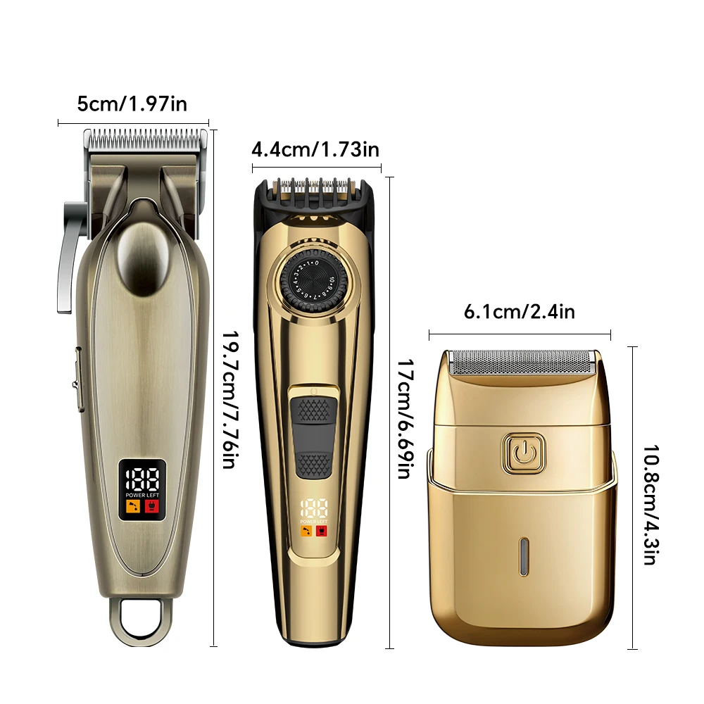 Professional USB Hair Cutter Trimmer Set for Humans Stainless Steel Barber Clippers for Household Hotel Use English Operating details