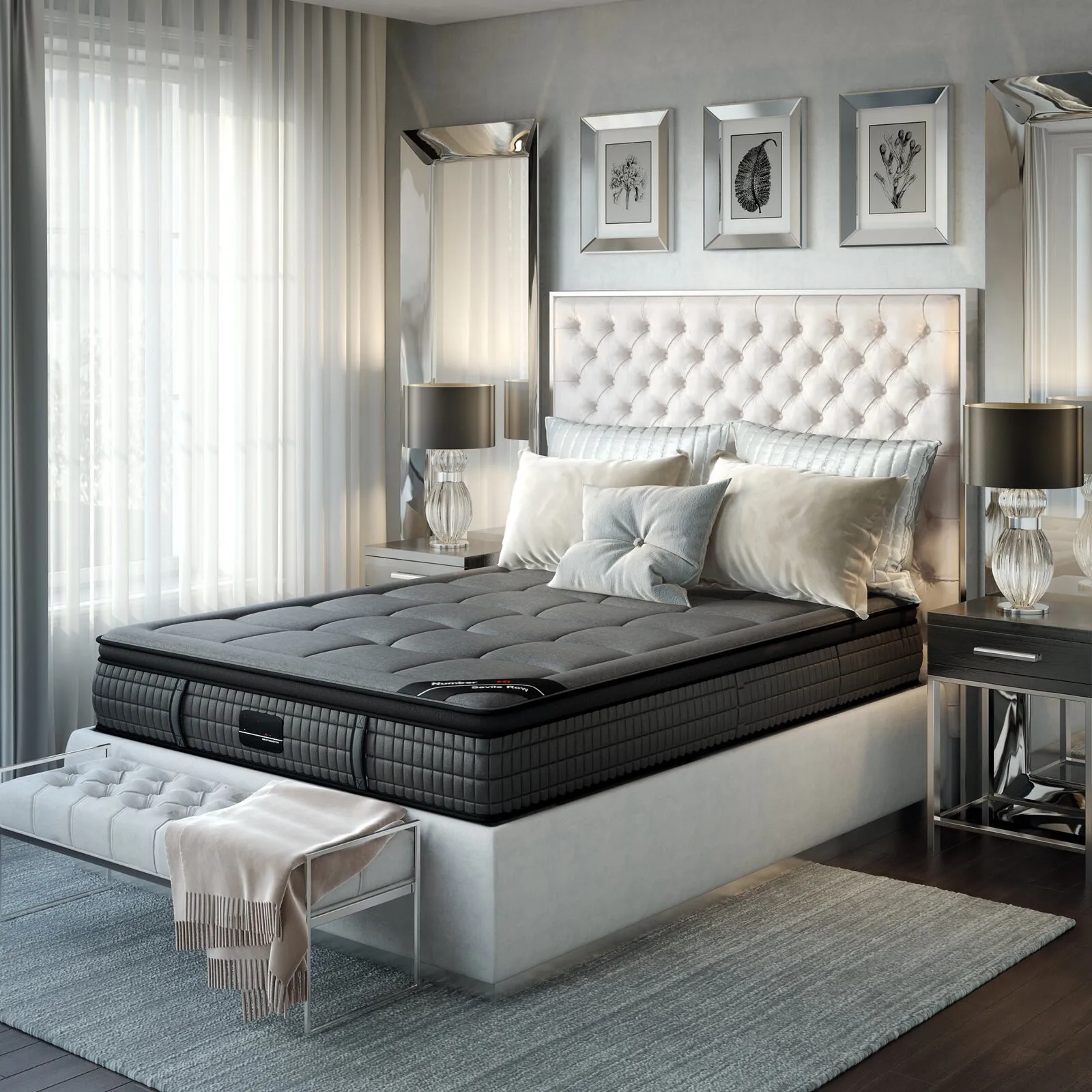 Super comfortable euro top full size pocket spring coils mattress queen king president mattresses