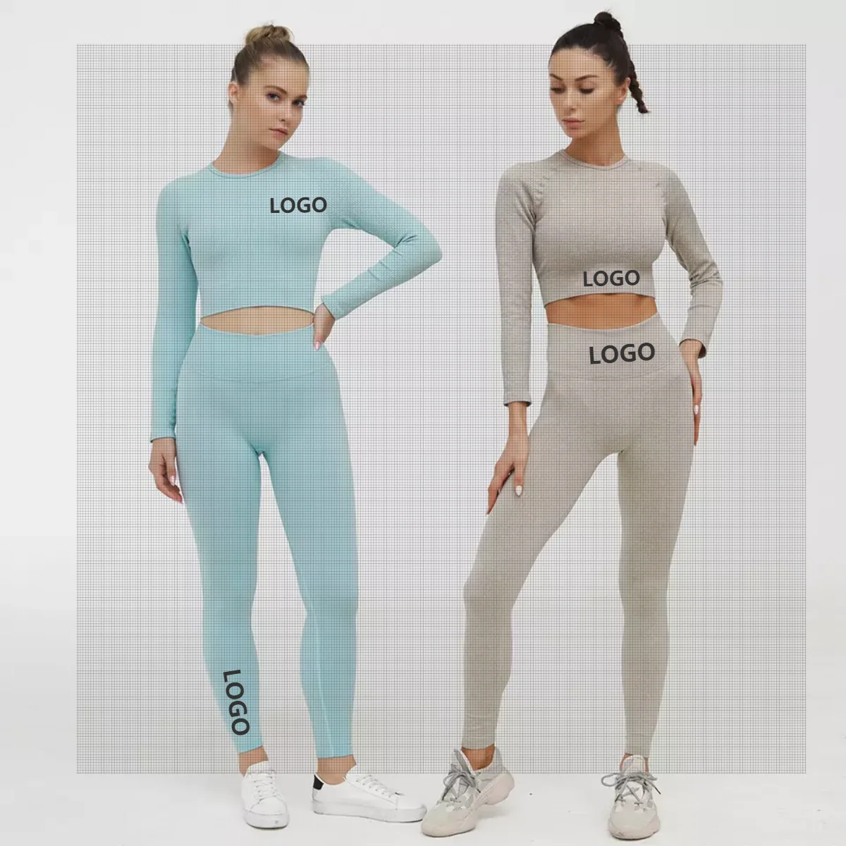 Wholesale 2 piece yoga sets sportswear fitness for women yoga pants seamless set yoga set women