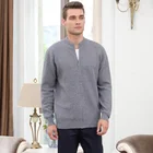 Wool Knit Cardigan Men Oversize Thick Merino Wool Cashmere Knit Business Zip Cardigan Sweater