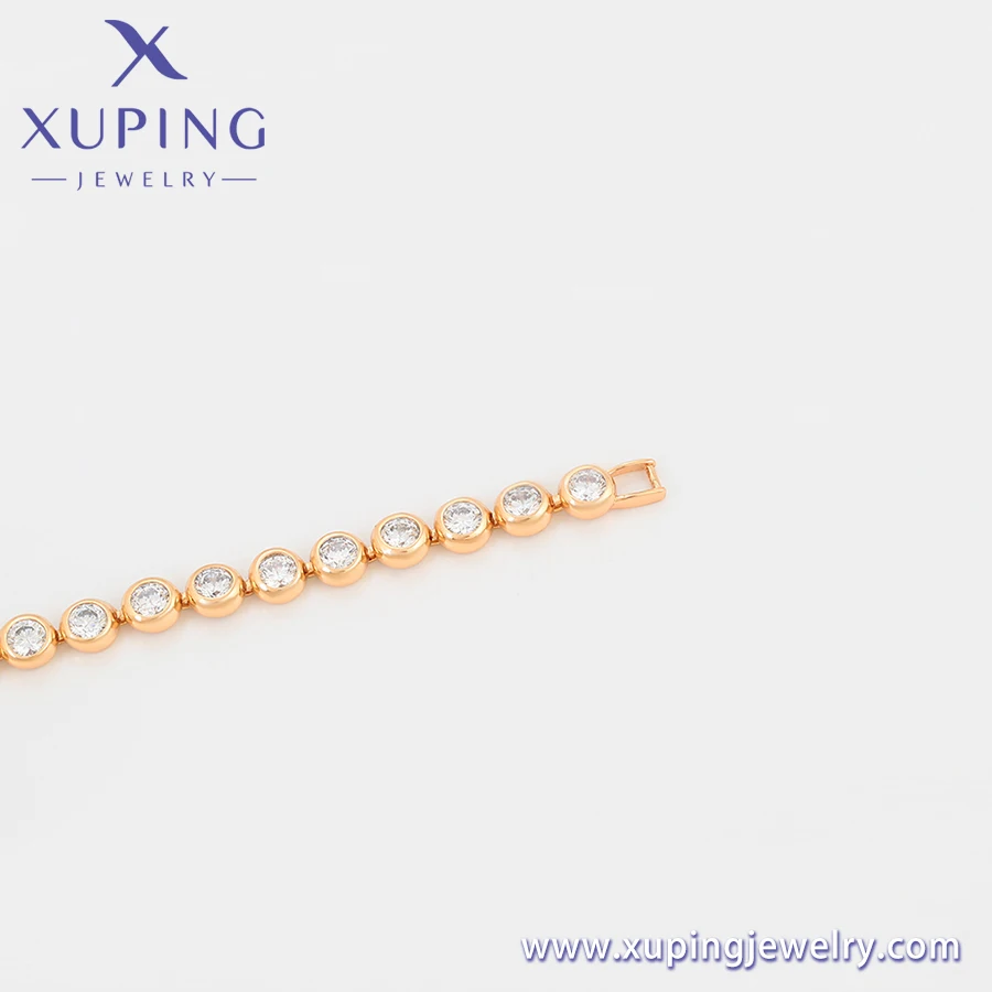 A00905561 xuping Vintage yiwu wholesale jewelry Round Zircon Round Beads connection 18K gold color  womens bracelet