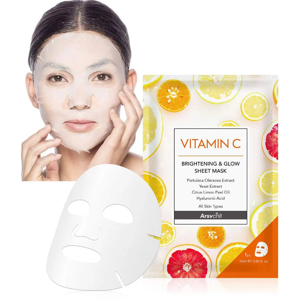Wholesale Private Label Korean Natural Organic Face Skin Care Korea Beauty Vitamic C Facial Moisturizing Hydrating Sheet Mask