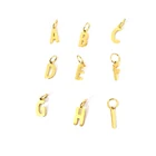 Charms Initial High Polish 18K Gold Plated Stainless Steel Letter Charms - A-Z Letters Shape Initial Pendant