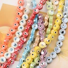 Bead Wholesale 8mm 10mm Ceramic Bead Pendant For Jewelry Making Diy Bracelet Double-sided Evil Eye