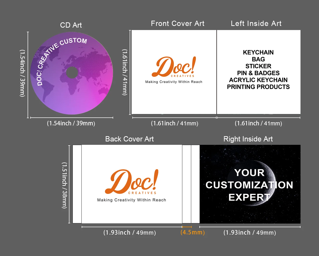 Ready to Ship Wholesale Custom Mini Blank CD Case Set NFC Album Keychain manufacture