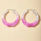 Earrings Hoop Wholesale Personalized Punk Big Size Color Mixed Bamboo Earrings Multi Color Hoop Earrings
