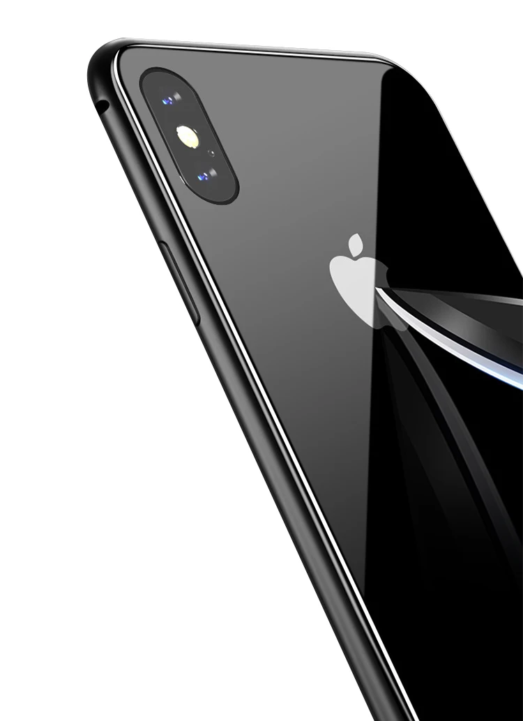 360 Degree Full Protective Adsorption Phone Case Metal Frame Tempered Glass Back Cover