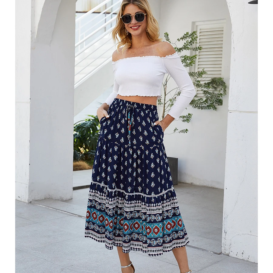 rayon maxi skirts
