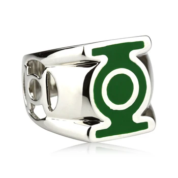 Men's Simple Green Lantern Band Ring Stainless Steel Ring Premium Fashion Finger Ring