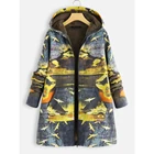 Coat Printed Coats Winter New Style Hooded Zipper Retro Print Coat For Women