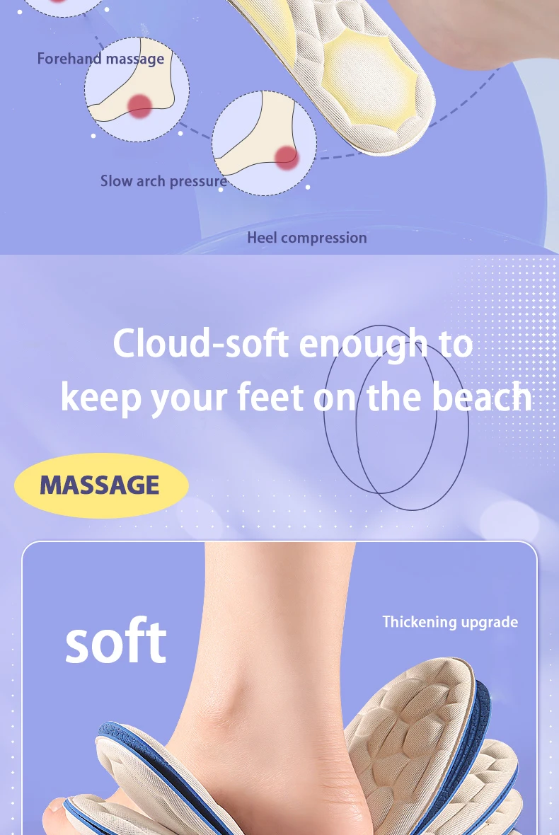Cloud Massage Insoles Womens Winter Soft Comfort Pads Cloud Massage Insoles Womens Winter Soft Comfort Pads