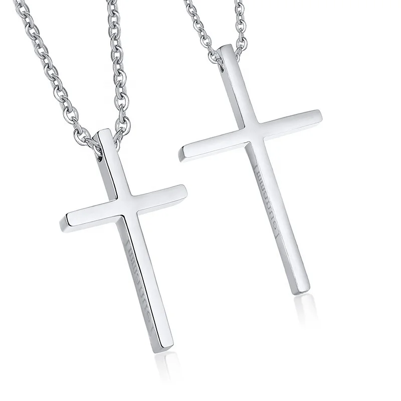 couples cross necklace set